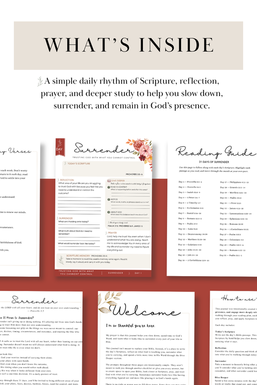 Surrender: 31-Day Prayer & Scripture Journal (Digital PDF)